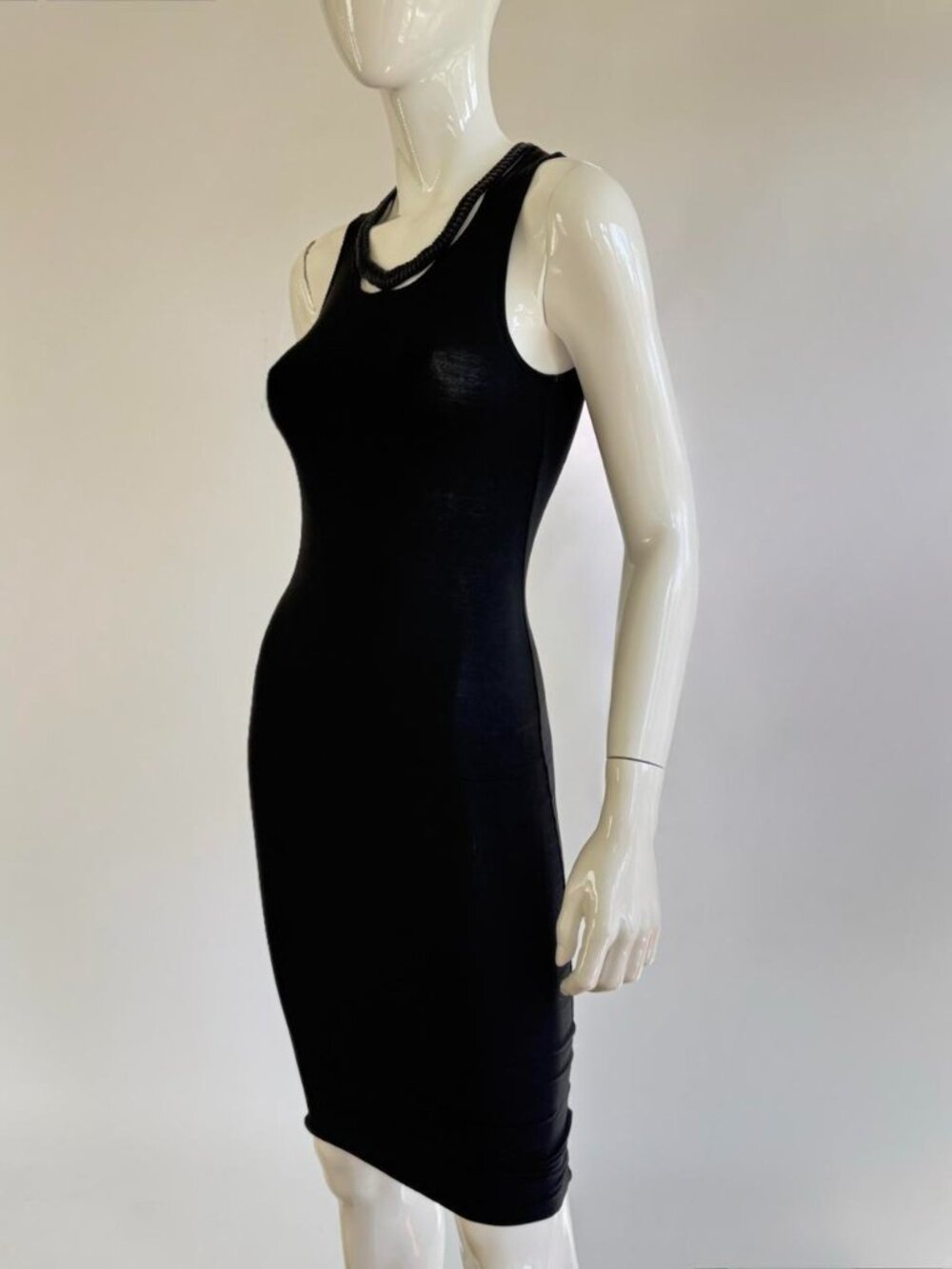 Versus Versace Vintage Black Cutout Neckline Bodycon Dress